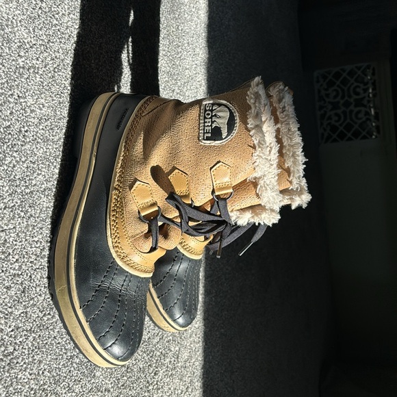 SOREL tan black tivoli suede winter boots in women’s size 8 - Picture 5 of 9